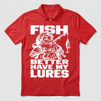 Fish Better Have My Lures Santa Fishing Christmas Polo Shirt