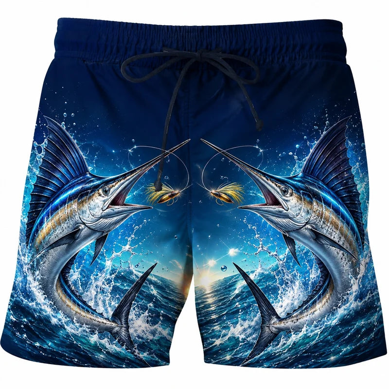 Personalized Christmas Ocean Catch 3D Shorts