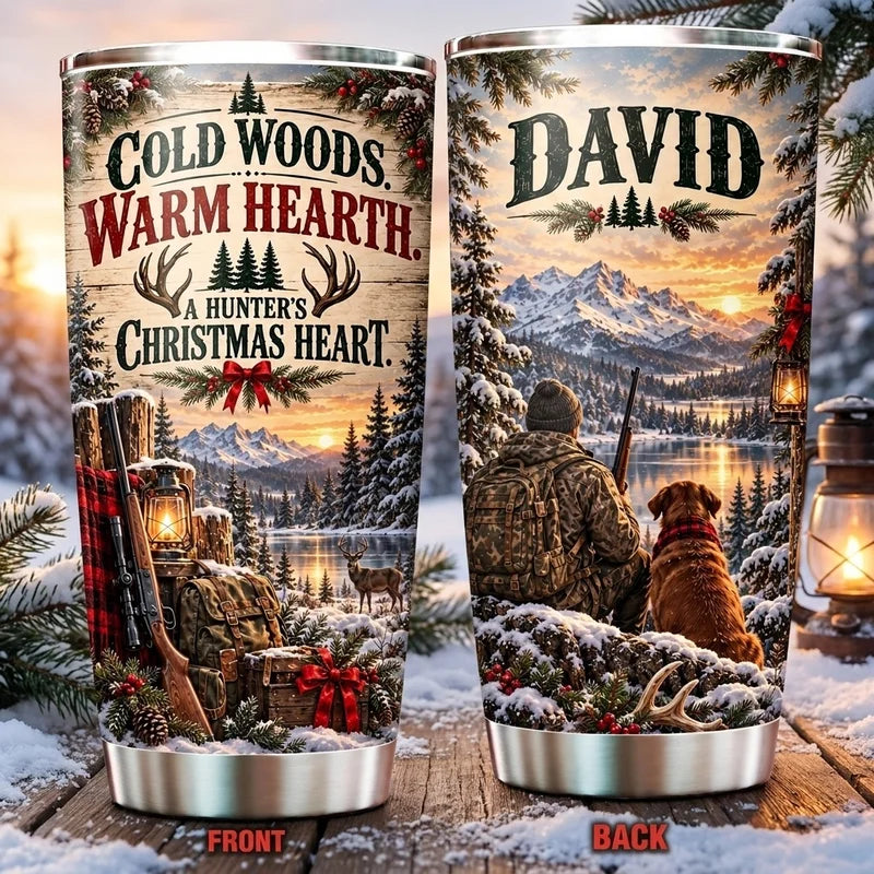 Personalized Hunter’s Christmas Heart 20oz Tumbler