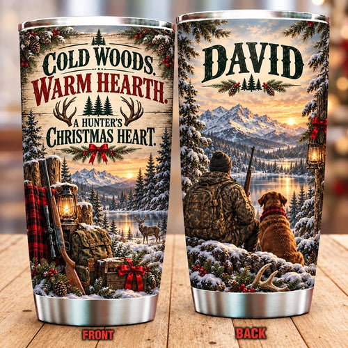 Personalized Hunter’s Christmas Heart 20oz Tumbler
