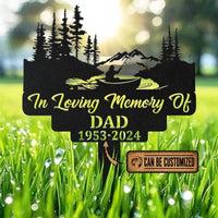 Personalized In Loving Memory Dad Fishing Memorial Metal Sign