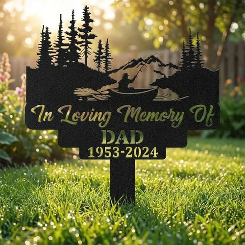 Personalized In Loving Memory Dad Fishing Memorial Metal Sign