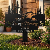 Personalized In Loving Memory Dad Fishing Memorial Metal Sign