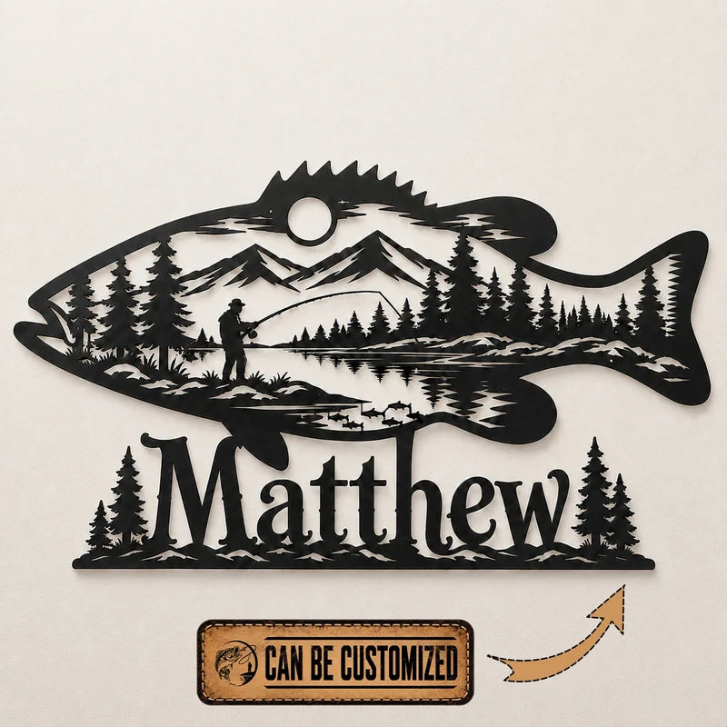 Personalized Bass Fishing Wall Art LED
