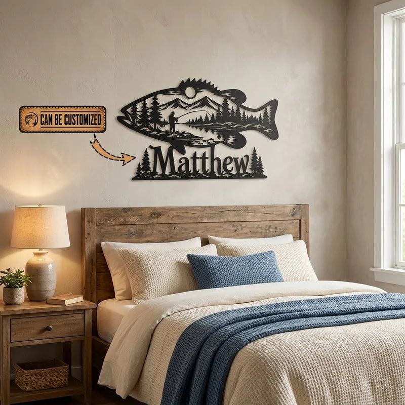 Personalized Bass Fishing Wall Art LED