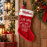 Dear Santa I Was Reely Good Fishing Christmas Stocking