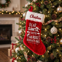 Dear Santa They’re the Reel Naughty Ones Fishing Christmas Stocking