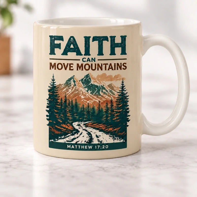 Faith Can Move Mountains Christian Mountain Ceramic Mug