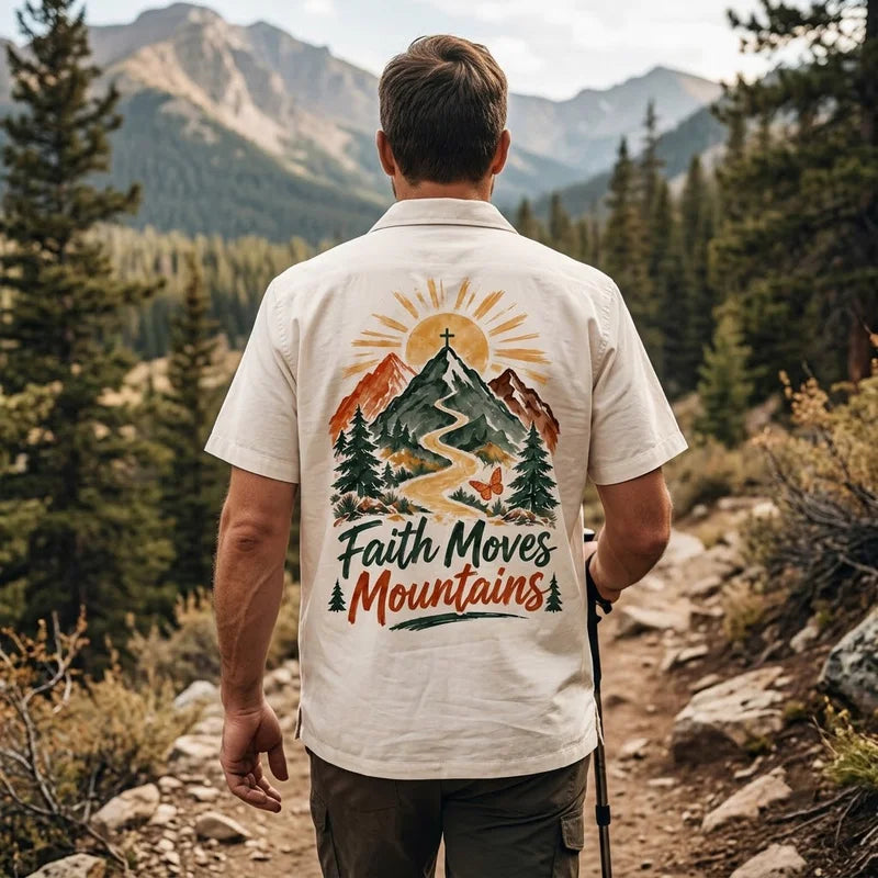 Faith Moves Mountains Christian Personalized Name Hawaiian Shirt
