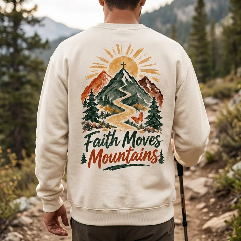 Faith Moves Mountains Christian Personalized Name Sweater