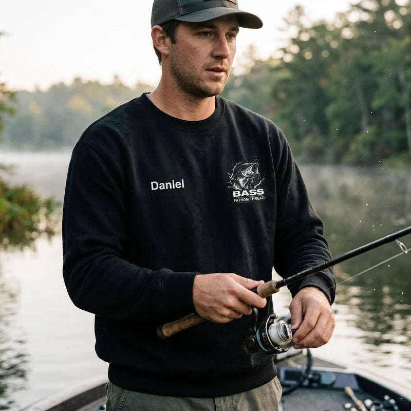 Title Custom Bass Species Fishing Sweater