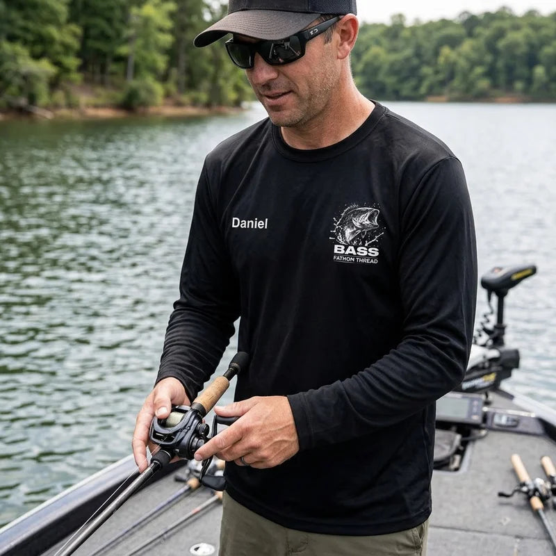 Custom Bass Species Fishing Long Sleeve Shirt