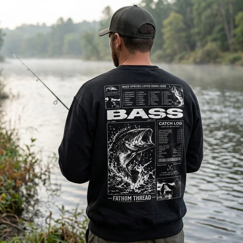 Title Custom Bass Species Fishing Sweater