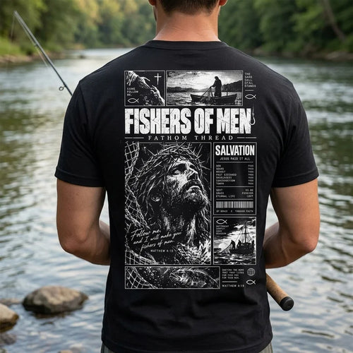 Personalized Fishers Of Men Jesus Fishing Christian T-Shirt