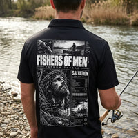 Personalized Fishers Of Men Jesus Fishing Christian Polo Shirt