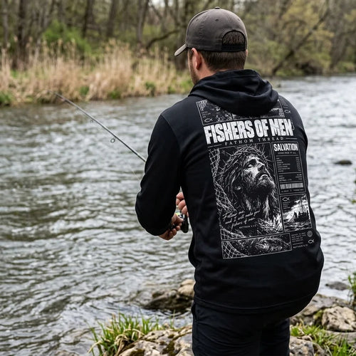 Personalized Fishers Of Men Jesus Fishing Hooded Long Sleeve Shirt