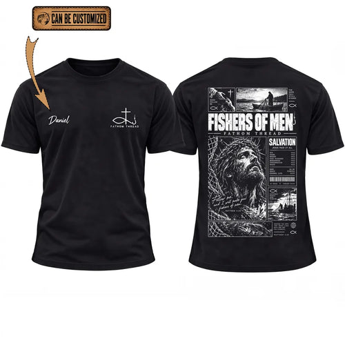 Personalized Fishers Of Men Jesus Fishing Christian T-Shirt