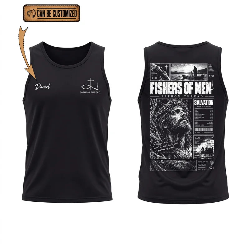 Personalized Fishers Of Men Jesus Fishing Tank Top
