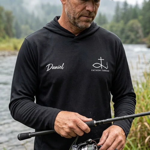 Personalized Fishers Of Men Jesus Fishing Hooded Long Sleeve Shirt
