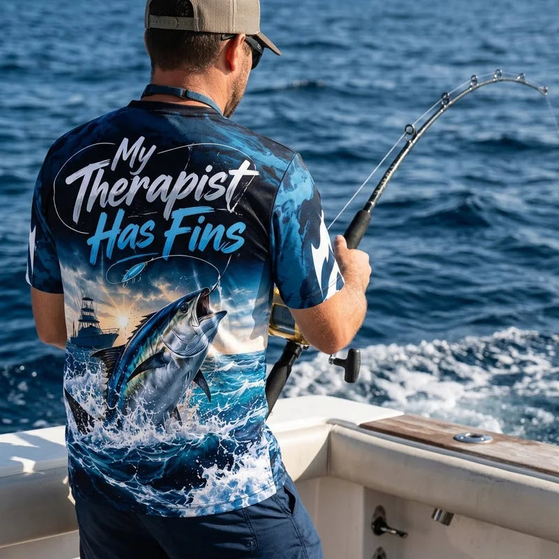 My Therapist Has Fins Tuna Fishing 3D T-Shirt