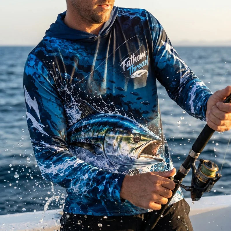 My Therapist Has Fins Tuna Fishing Hooded Long Sleeve Shirt