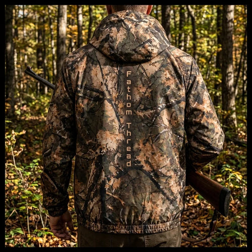 Fathom Thread Deer Camo Hunting Windbreaker Jacket