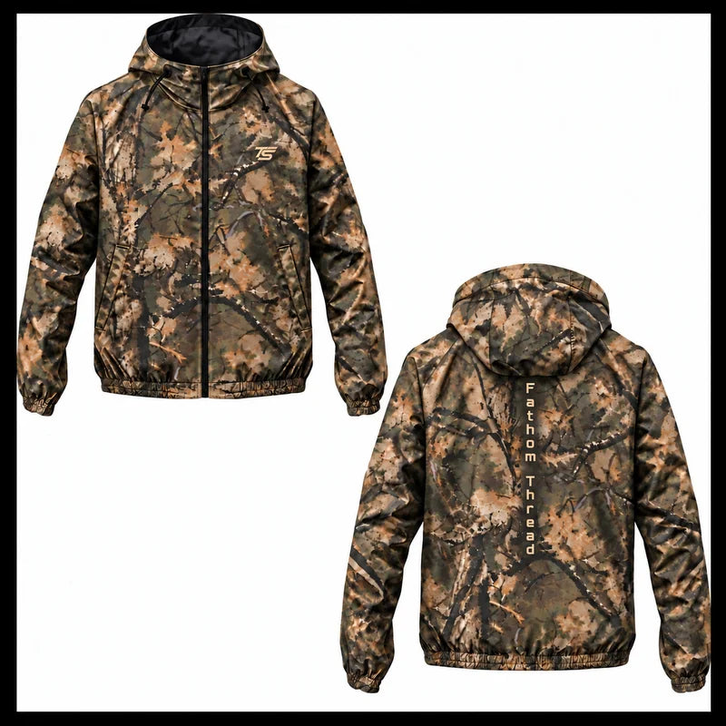 Fathom Thread Deer Camo Hunting Windbreaker Jacket