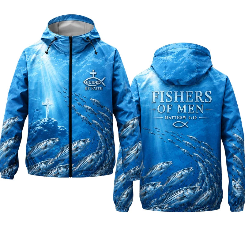 Guided By Faith Christian Fishing Windbreaker Jacket