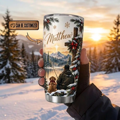 Personalized Fishing for Faith Christmas 20oz Tumbler