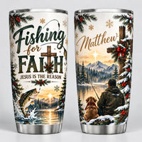 Personalized Fishing for Faith Christmas 20oz Tumbler