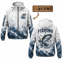 Fishing Is My Therapy Tuna Fishing Windbreaker Jacket