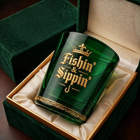 Personalized Fishin & Sippin Fishing Whiskey Glass