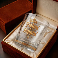 Personalized Fishin & Sippin Fishing Whiskey Glass