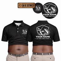 Personalized Fishing Less Work More Fishing Polo Shirt