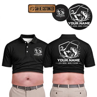 Personalized Fishing Less Work More Fishing Polo Shirt