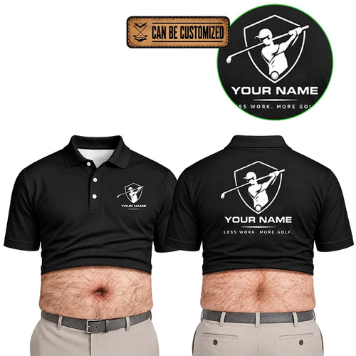 Funny 3D Beer Belly Golf Personalized Polo Shirt