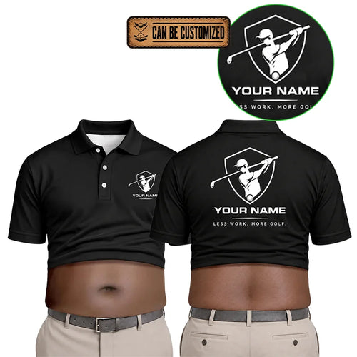 Funny 3D Beer Belly Golf Personalized Polo Shirt