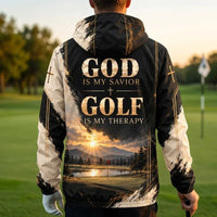 Personalized God Is My Savior Golf Christian Windbreaker Jacket