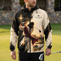 Personalized God Is My Savior Golf Christian Windbreaker Jacket