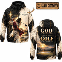 Personalized God Is My Savior Golf Christian Windbreaker Jacket