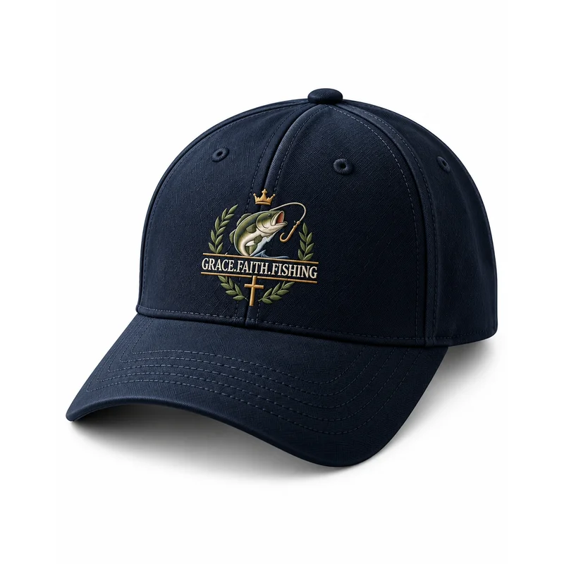 Grace Faith Fishing Christian Embroidered Cap