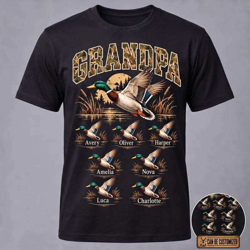 Personalized Mallard Duck Grandpa T-Shirt