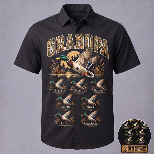 Personalized Mallard Duck Grandpa Hawaiian Shirt