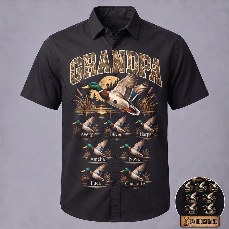 Personalized Mallard Duck Grandpa Hawaiian Shirt
