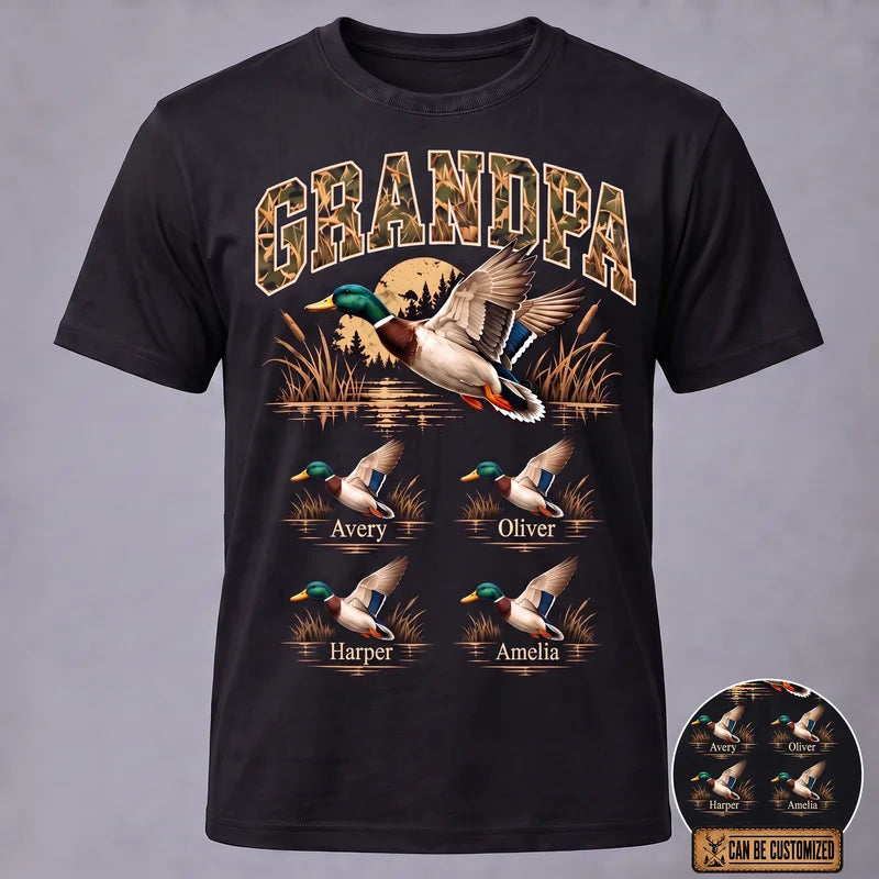 Personalized Mallard Duck Grandpa T-Shirt