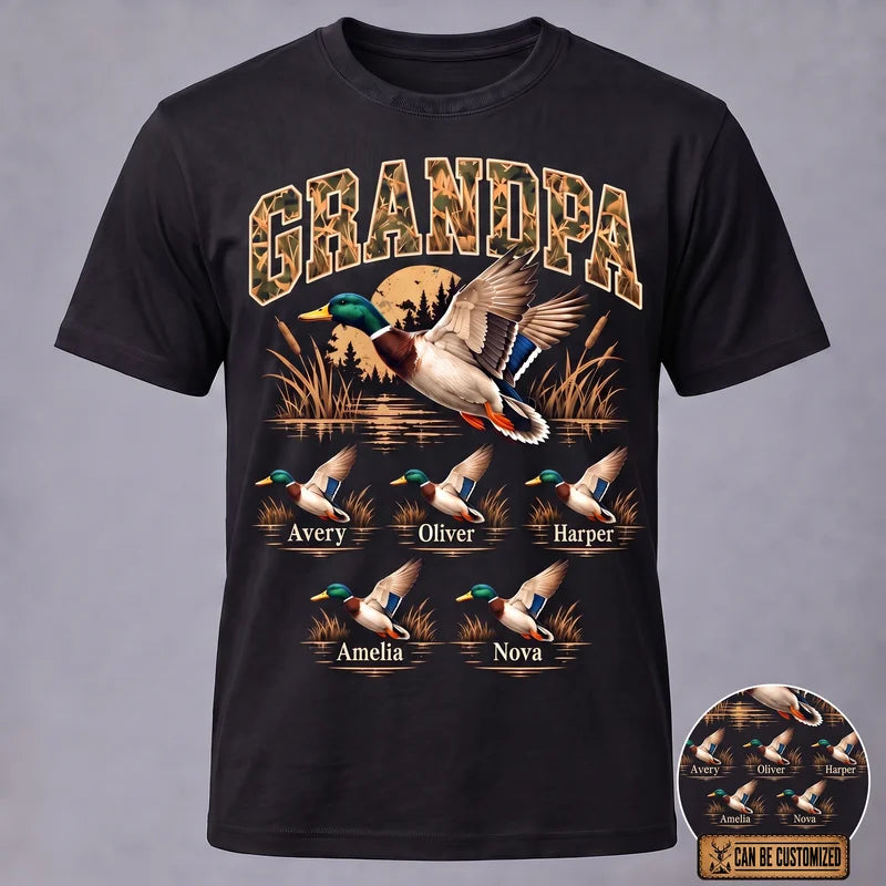 Personalized Mallard Duck Grandpa T-Shirt
