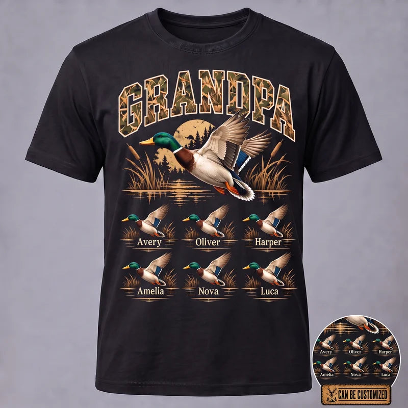 Personalized Mallard Duck Grandpa T-Shirt