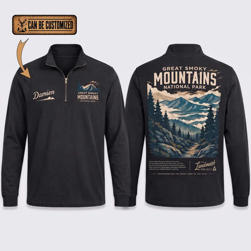 Personalized Great Smoky Mountains National Park Vintage Zip Long Sleeve Shirt
