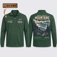 Personalized Great Smoky Mountains National Park Vintage Zip Long Sleeve Shirt