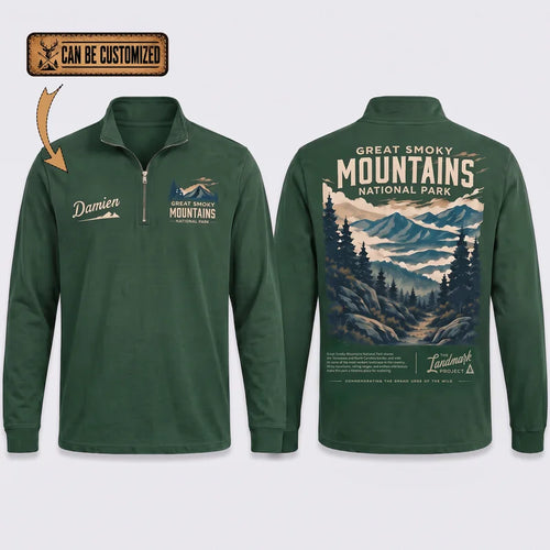 Personalized Great Smoky Mountains National Park Vintage Zip Long Sleeve Shirt